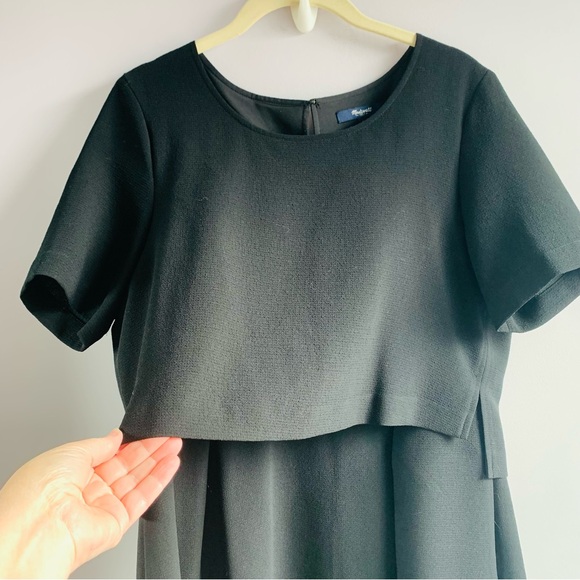 Madewell Dress Black 'Folio' Crepe Overlay Top Formal Professional Office Size 4 - Picture 3 of 7